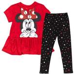 Disney Minnie Mouse Graphic T-Shirt & Leggings Red/Black 