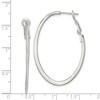 Black Bow Jewelry Oval Omega Back Hoop Earrings in Sterling Silver - 40mm (1 1/2 Inch) - 4 of 4
