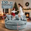 AENKYO 81.1" Cloud Couch Sleeper Indoor Lazy Sofa, Oversized Round Deep Seat Chaise Lounge Chair with 14 Pillows for Living Room - 4 of 4