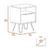 Gulches White 22 Inch High Nightstand, 1 Drawer, 1 Open Shelf, Supported by Hairpin Legs - 4 of 4