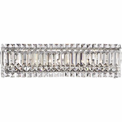 Possini Euro Design Modern Wall Light Cut Crystal Columns 23" Vanity Fixture for Bathroom Over Mirror