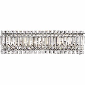 Possini Euro Design Crystal Columns Modern Wall Light Chrome 23" Light Bar Fixture for Bedroom Bathroom Vanity Reading Living Room Hallway House Home - 1 of 4