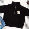 S.W.Smiley Blooming Daisies - Women's Quarter Zip Fleece Graphic Sweatshirt - 2 of 4