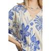 Women's Palm Print V Neck Top - umgee - 2 of 4