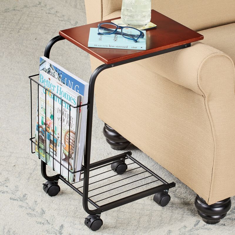 Collections Etc Smooth Rolling Sofa Table with Magazine Rack 18 X 9.75 X 21.75 N/A, 2 of 3