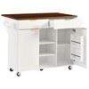 Whisen 52" Fluted Kitchen Island, Rolling Island Table, Kitchen Storage Cart with Drop Leaf, Adjustable Shelves - 4 of 4