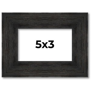 PosterPalooza | 5x3 Wide Barnwood Picture Frame, UV Acrylic, 6 Finishes - Grey, Brown, White, and Black - 1 of 4