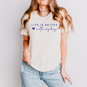 Simply Sage Market Life Is Better With My Boys Heart Short Sleeve Tee - 1 of 4