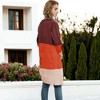 Anna-Kaci Women's Long Sleeve Open Front Casual Knit Sweaters Coat Outwear Striped Draped Duster Cardigan - 3 of 4