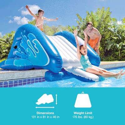 Blue and White Inflatable Vinyl Water Slide