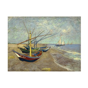 Trademark Fine Art -Vincent van Gogh 'Fishing Boats on the Beach' Canvas Art - 1 of 4