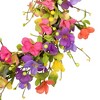 Northlight Wild Flowers and Berries Artificial Spring Twig Wreath, Pink and Yellow - 20-Inch - 4 of 4