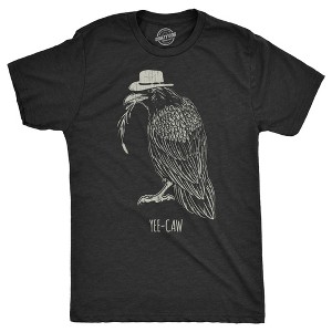 Mens Yee Caw T Shirt Funny Southern Crow Raven Joke Tee For Guys - Crazy Dog Men's T Shirt - 1 of 4