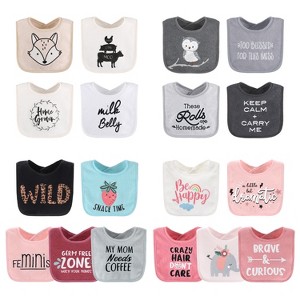 The Peanutshell Baby Girl Terry Bibs, 18 Pack for Feeding, Teething, or Drooling|Neutral/Wild Child - 1 of 4