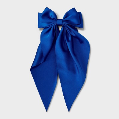 Satin Gemstone Bow Hair Barrette - A New Day™ Champagne