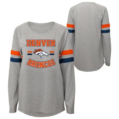 NFL Denver Broncos Girls' Long Sleeve Fashion T-Shirt - L