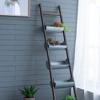 NAYSAYE Planter Farmhouse Foldable Reed Galvanized and Wood Ladder Planter for Indoor Outdoor Garden, Multicolored, 14.2"*7.5"*70.9" - 2 of 4