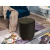 Nordlys Bouclé Pouf with Wooden Base Vintage Style Upholstery Living Room - 2 of 4