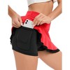 WhizMax Women Athletic Tennis Skirt Pleated Ruffle Hem High Waisted Golf Skirts with Pockets Shorts Running Workout - 4 of 4