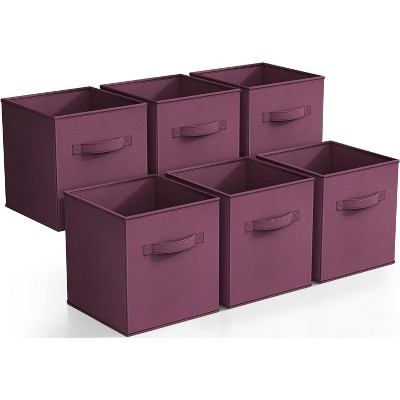 Sorbus 11 Inch 6 Pack Foldable Fabric Storage Cube Bins with Handles - for Organizing Pantry, Closet, Nursery, Playroom, and More