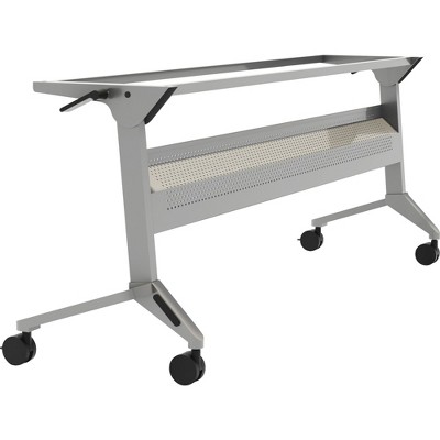 Photo 1 of **USED/POSSIBLE MISSING HARDWARE** Safco Base f/48"W Flip-N-Go Tabletops Steel 28"H Silver LF48SLV