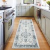 Washable Area Rug Vintage Living Room Rug Oriental Rug for Bedroom Non-Slip Retro Medallion Carpet Print Distressed Rug for Dining Room - 2 of 4