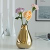 Fabulaxe Decorative Ceramic Modern Centerpiece Table Flower Vase, Gold - 2 of 4