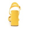 Journee Collection Womens Skiler Tru Comfort Foam Open Square Toe Block Heel Sandals Yellow 6.5 - 3 of 4