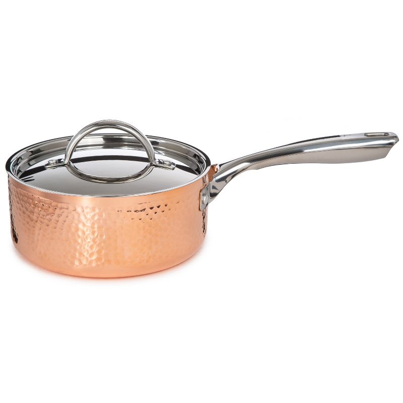 BergHOFF Vintage Tri-Ply Copper Stainless Steel Cookware Set With Stainless Steel Lids, Gold, 3 of 10