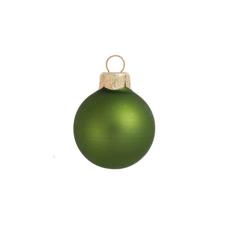 Northlight Matte Glass Christmas Ball Ornaments - 2.75" (70mm) - Forest Green - 12ct, 1 of 3