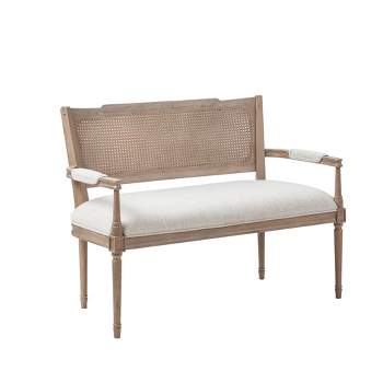 LIVN CO. Farmhouse Charm Beige Reclaimed Natural Settee Accent Bench