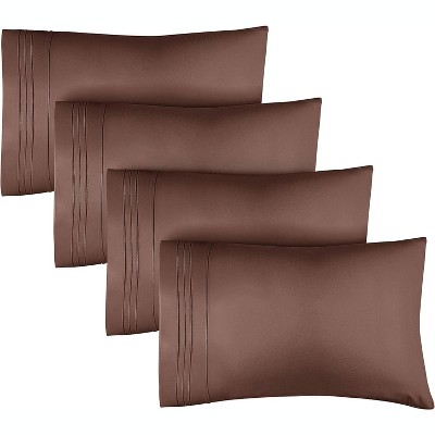 Ultra Soft Solid Pillowcases Set of 4 - Cozy & Breathable 4 Piece Pillow Covers - CGK Linens