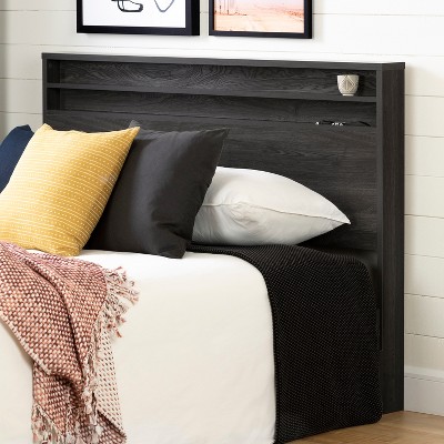 HomeStock Headboard with 2 Shelves, Queen 60-Inch, Gray Oak