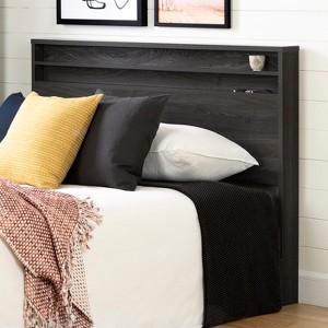 HomeStock Headboard with 2 Shelves, Queen 60-Inch, Gray Oak - 1 of 4