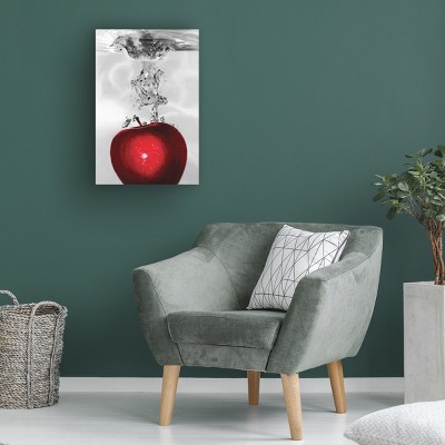 Red Apple Splash Canvas Art Print 27" x 28"
