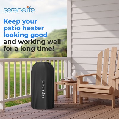 SereneLife Black Heavy-Duty UV-Resistant Patio Heater Cover Bag