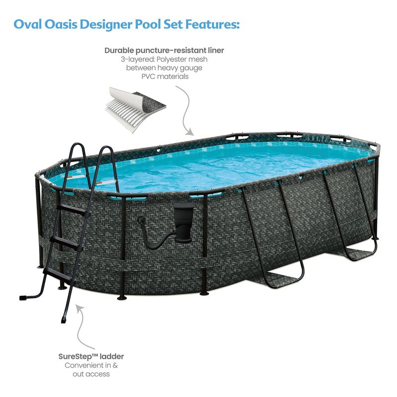 Funsicle Oasis Designer Oval Swimming Pool, 5 of 8