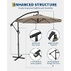 10FT Cantilever Umbrella with Cross Base – Outdoor Offset Patio Umbrella with Infinite Tilt & Crank Lift, Fade-Resistant Canopy - 4 of 4