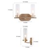 LNC Ellan 12.5-in Matte Gold Bathroom Vanity Light with Clear Glass, Modern, 2-Light - 3 of 4