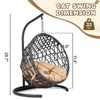Sapphtopaz Egg-Shaped Cat Bed with Rattan Wicker Hanging Swinging Cat Bed with Soft Cushion & Detachable Hammock Bed for Small Cats & Dogs - 3 of 4