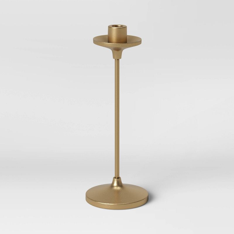 11&#34; x 4&#34; Set of 3 Tapers Cast Aluminum Candle Holder with Brass Finish Gold - Threshold&#8482;, 4 of 7