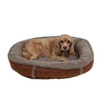 Carolina Pet Company Faux Suede and Tipped Berber Comfy Cup Dog Bed - Chocolate