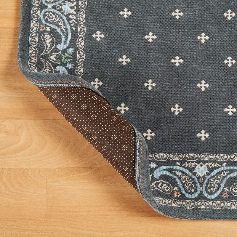 Collections Etc Paisley Border Chenille Rug, 4 of 6