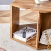 KIGFTSOD Hexagonal MDF Coffee Table, Wood Grain Pattern Stickers, Storage Shelves for Living Room, Bedroom, Office - 3 of 4