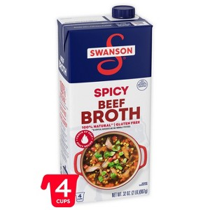 Swanson Gluten Free 100% Natural Spicy Beef Broth - 32oz - 1 of 4