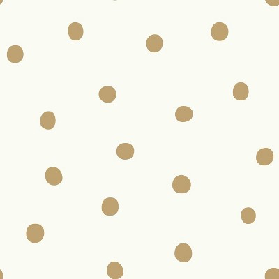 RoomMates Dots Peel & Stick Wallpaper Gold