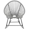 vidaXL Outdoor Rocking Moon Chair Gray Poly Rattan - 3 of 4