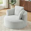 Dolonm Compressible Corduroy Round Chair with Padded Backrest,for Living Room, Office, and Apartment (No Swivel) - 4 of 4