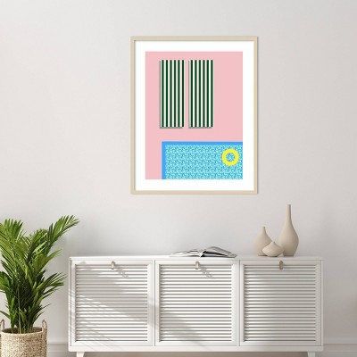 Regina Moore Poolside Fun II 33"x41" Svelte Natural Framed Poster Print