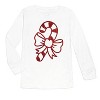 Kid's Girls Candy Cane White Holiday Tee Top - SWEET wink - 2 of 2
